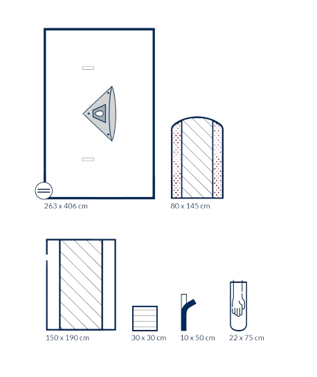 Kit d'épaulement intégré avec poche de collecte de liquide, stérile STANDARD - Carton de 8 kits