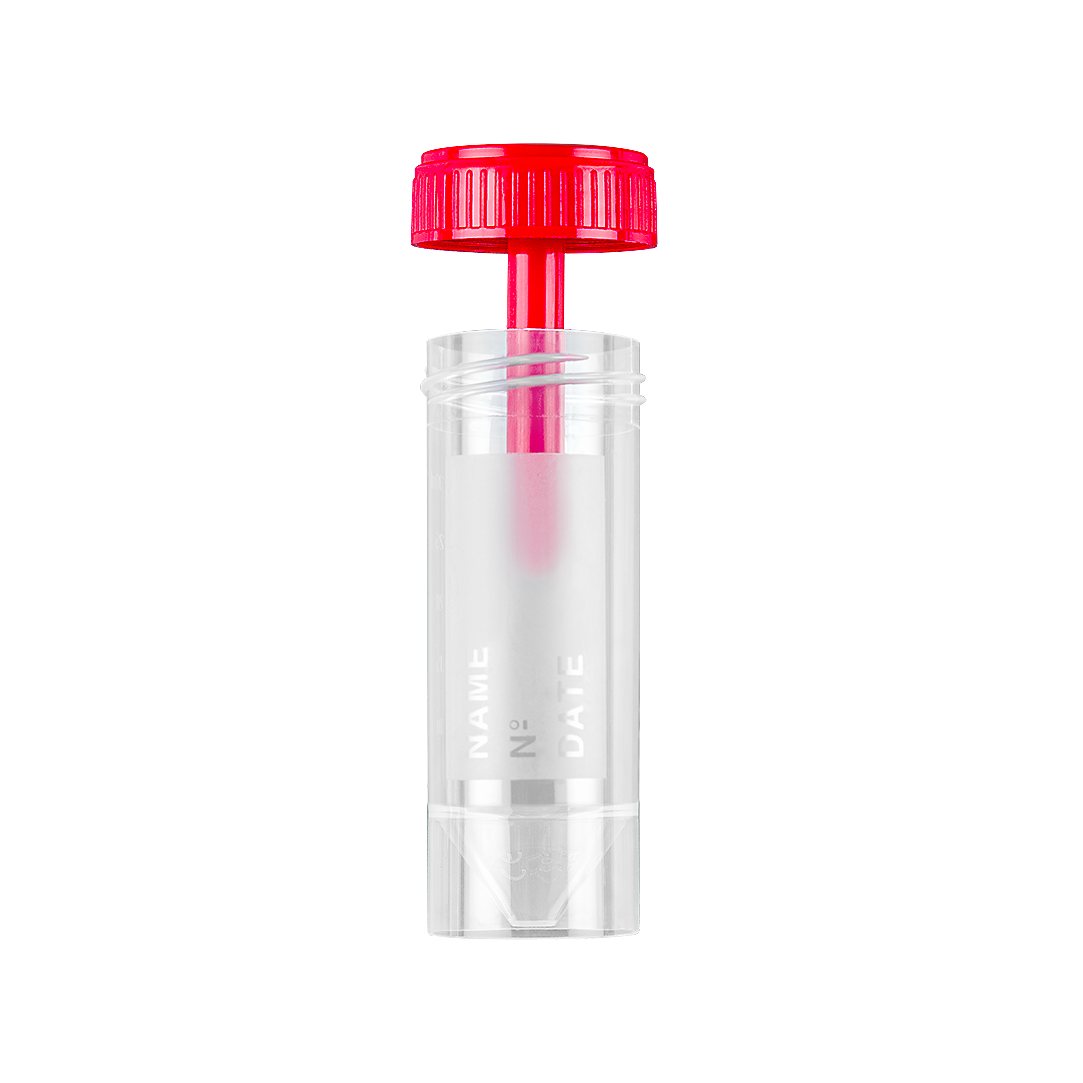 Pots pour selles avec surface d’écriture avec bouchon à vis séparé 30 ml- Carton de 700 pièces