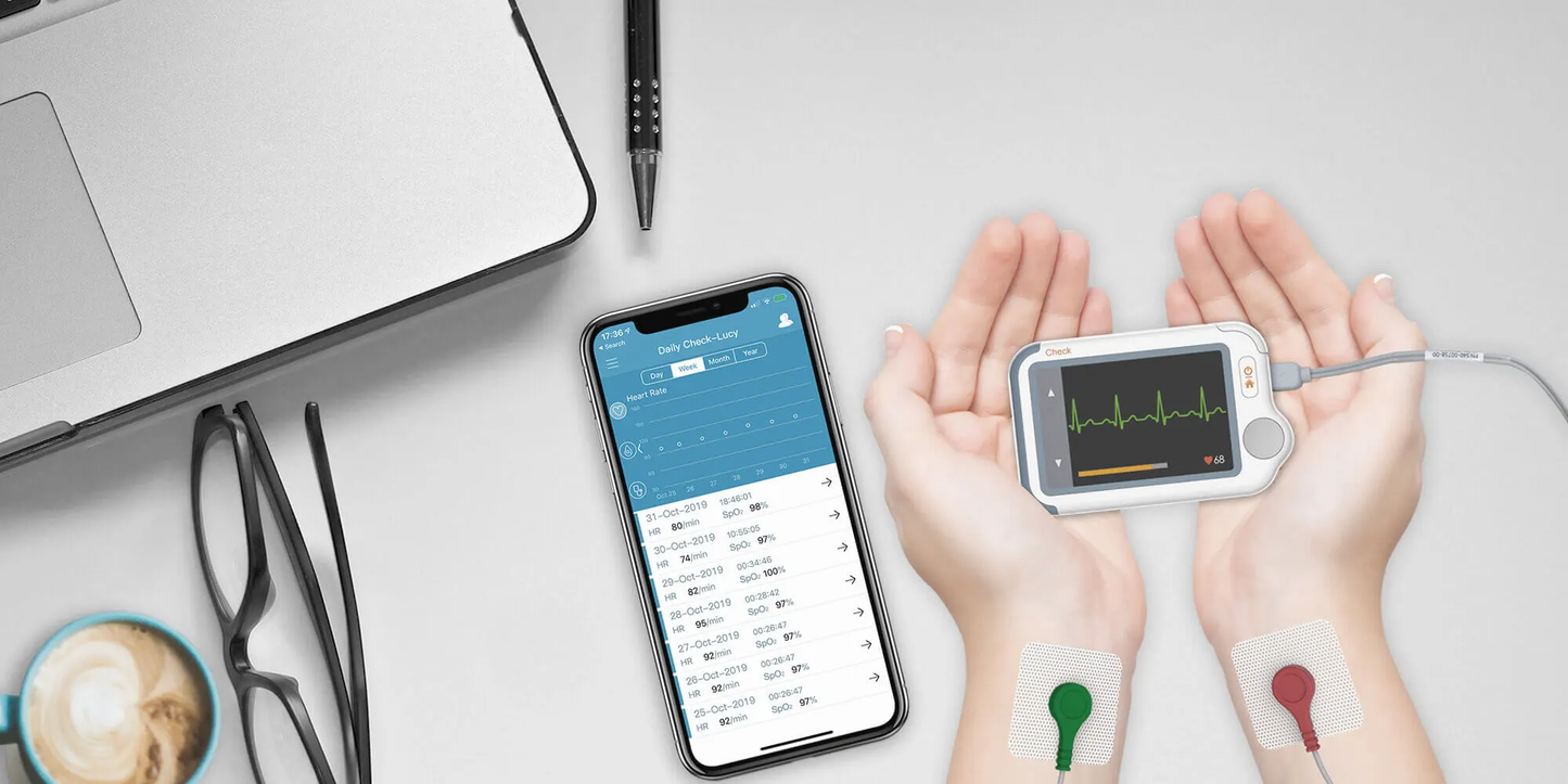 Moniteur ECG à écran tactile avec oxymètre - Checkme Lite