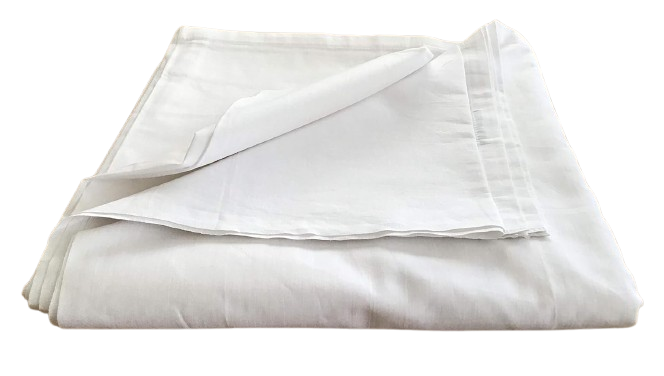 Abena - Drap de plat à usage unique en coton 160x280 cm - Blanc - Carton de 10 sachets de 10 pièces