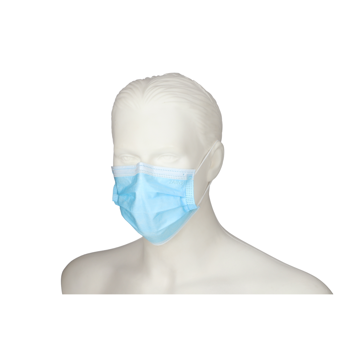 Masque chirurgical Type IIR jetable avec élastique, 3 couches, non tissé, bleu, non stérile - Boite de 50