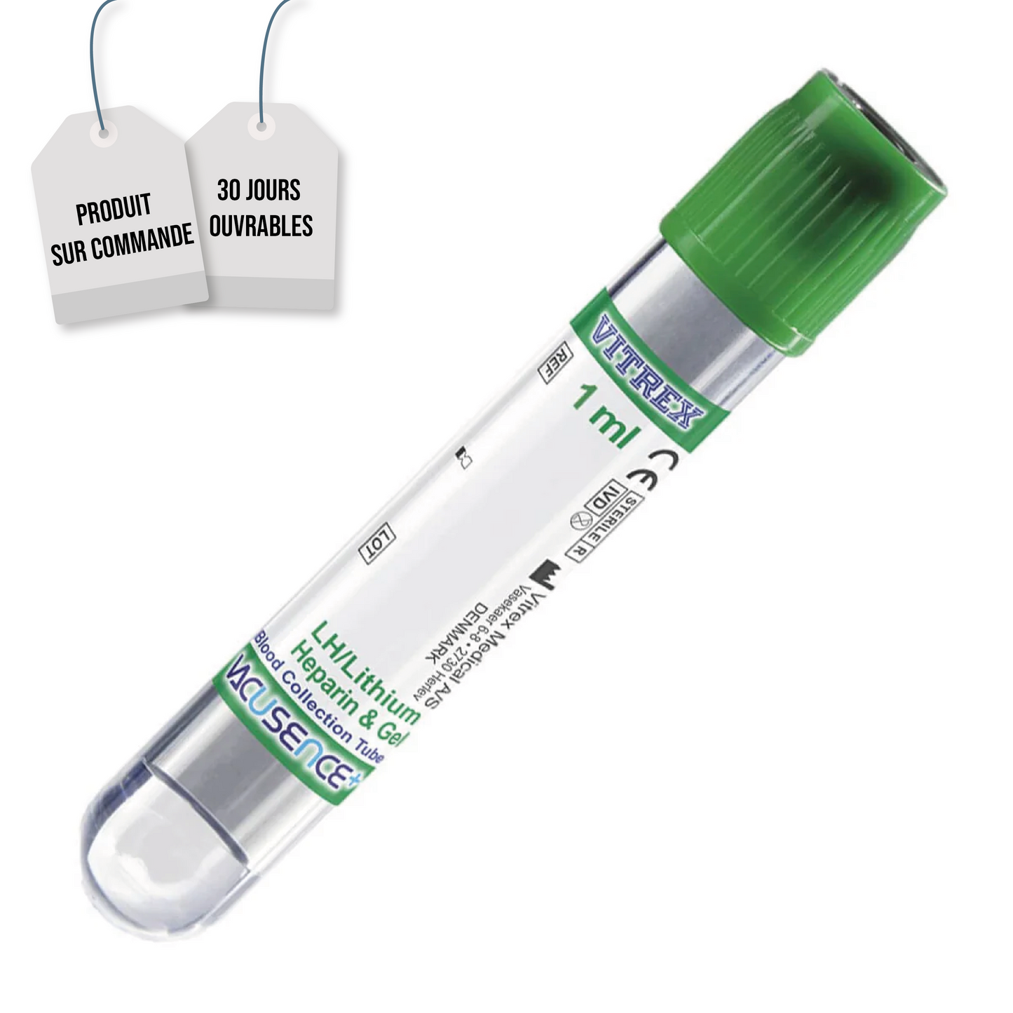 Vitrex - Tubes d'héparine avec gel