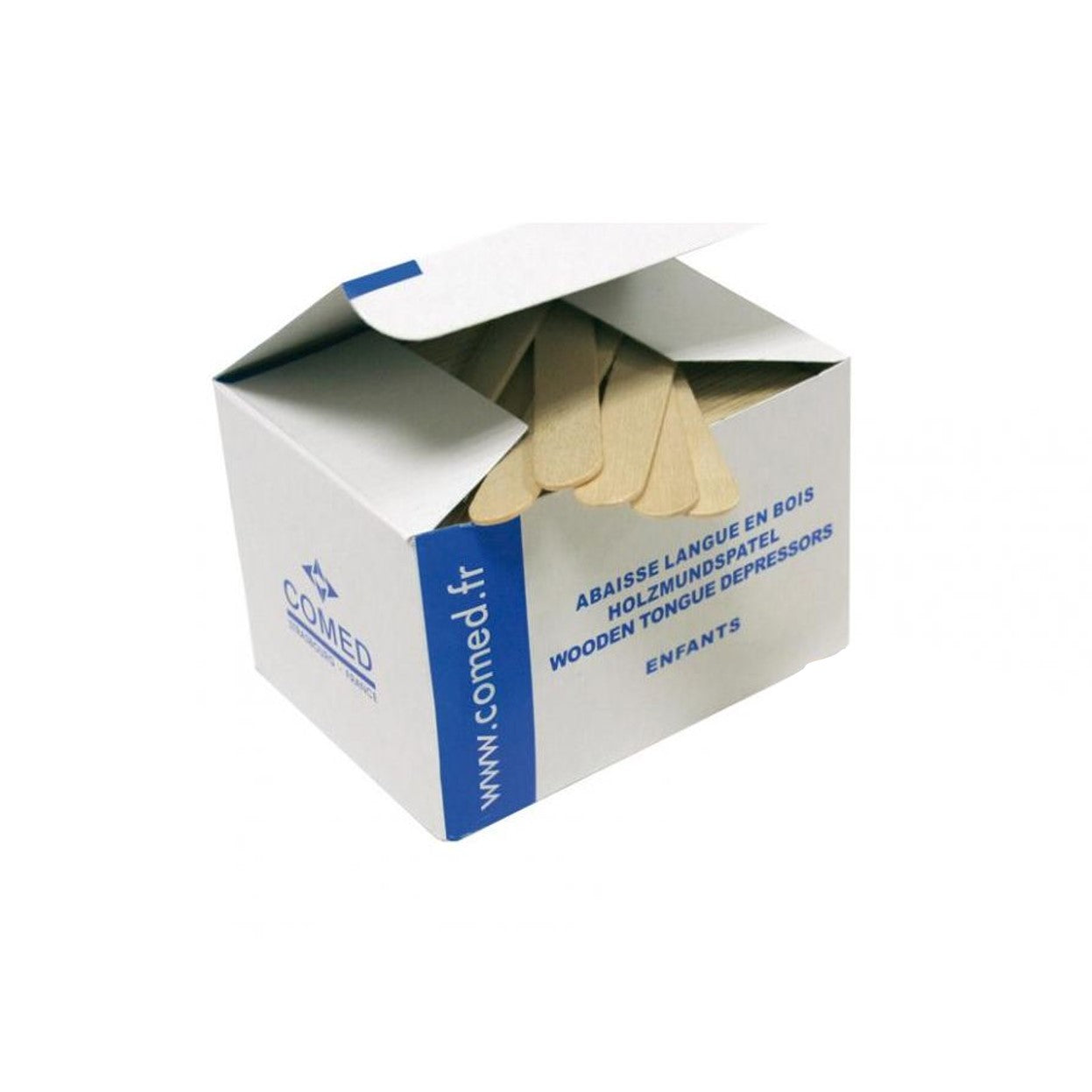 Comed - Abaisse langue en bois enfant - Boite de 250 pièces