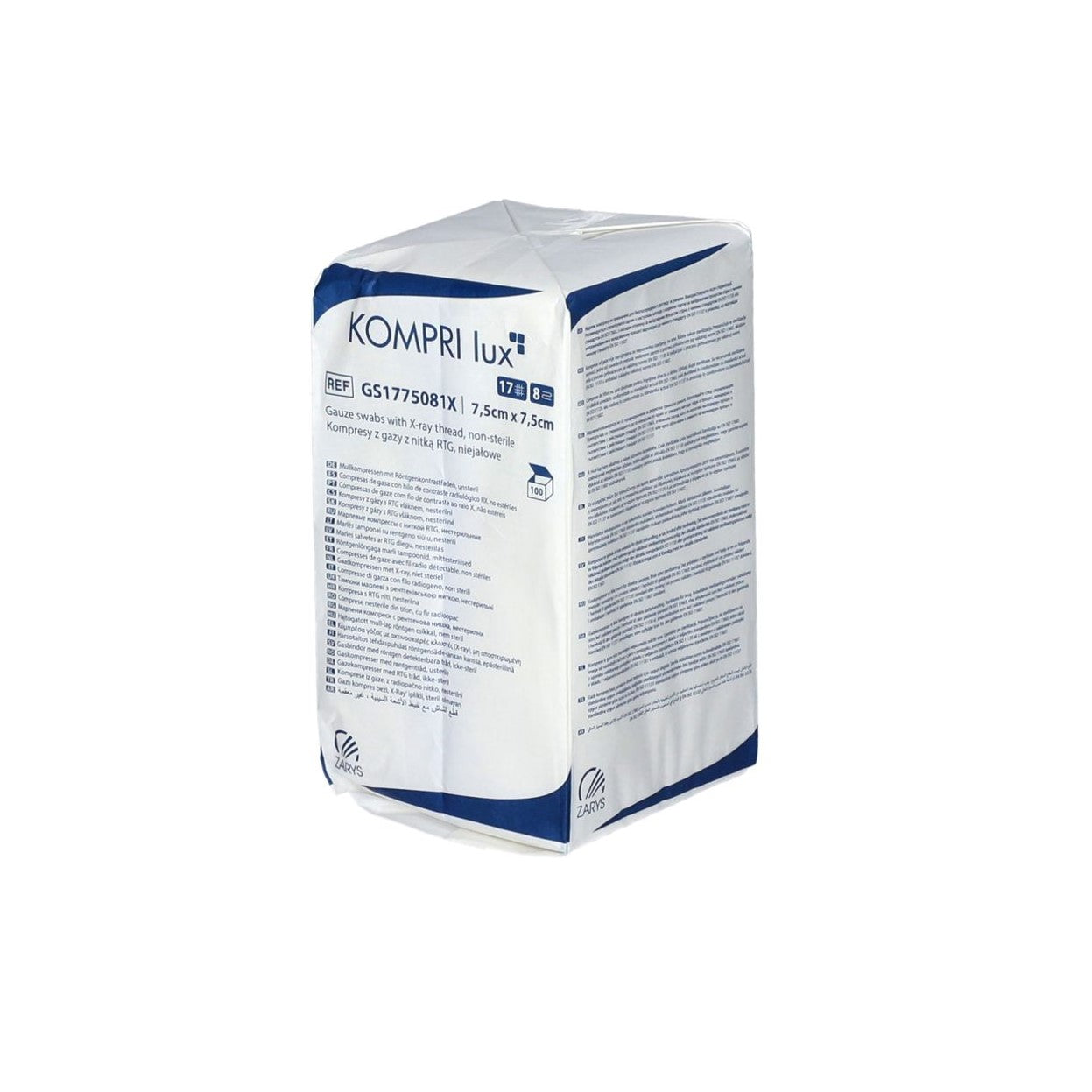 Compresse de gaze avec rayon X non stérile - 17 Fils - 8 Plis - Boite de 100 pièces