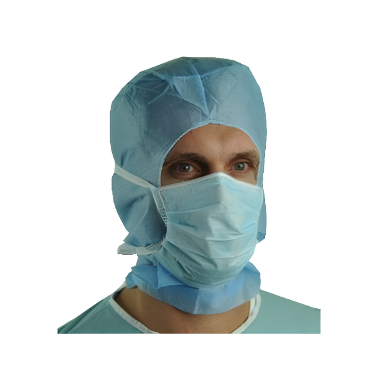 Abena - Masque chirurgical Type II avec attaches lanières, fabriqué en France - Boite de 50 pièces