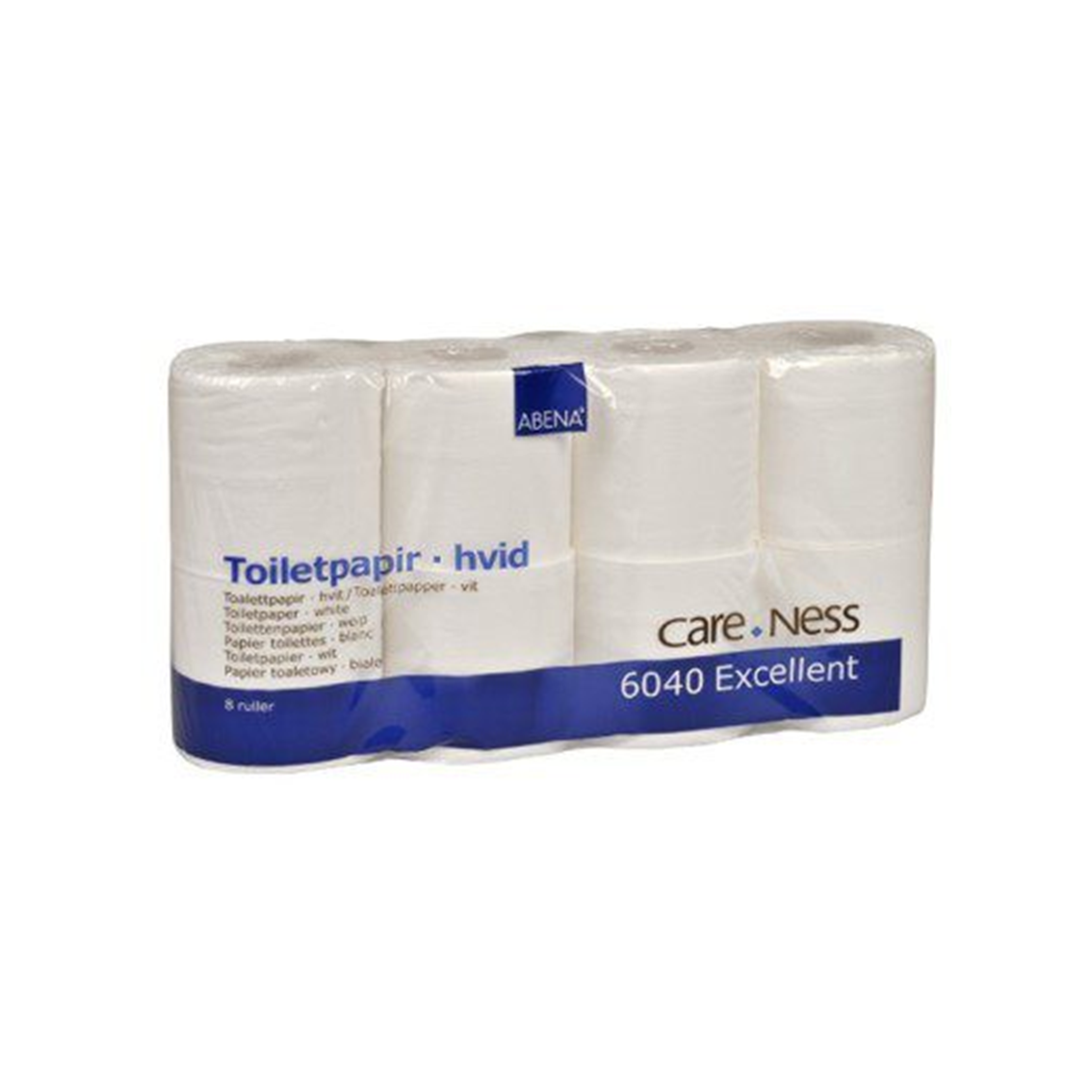 Abena - Rouleau de papier toilette 9,8 cm x 34 m - Carton de 8 sachets de 8 rouleaux