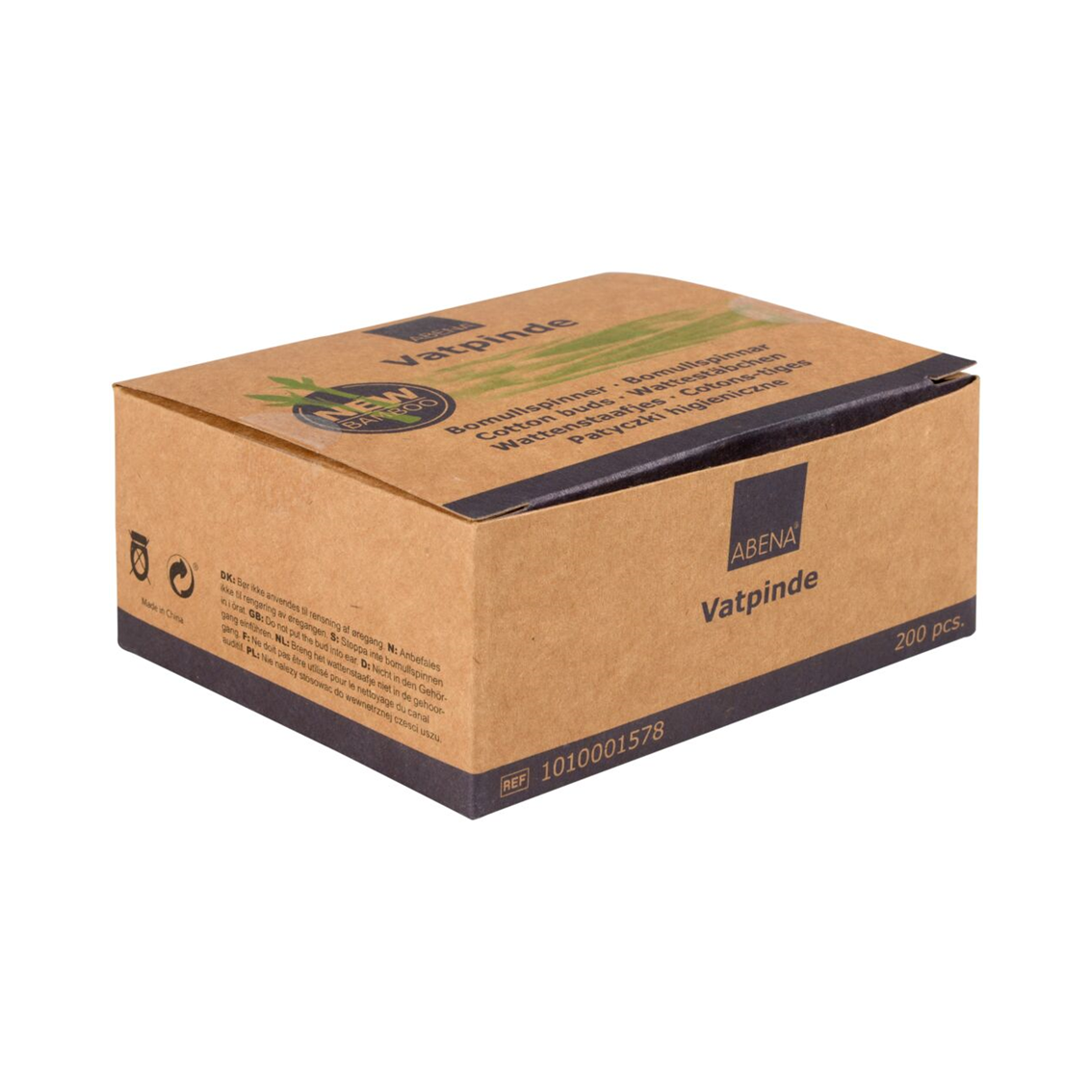 Abena - Coton tige en bambou - Carton de 24 boites