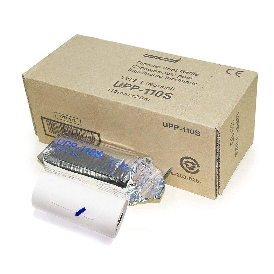 Papier thermique standard UPP 110S - 110 mm X 20 m - Boite de 10 rouleaux