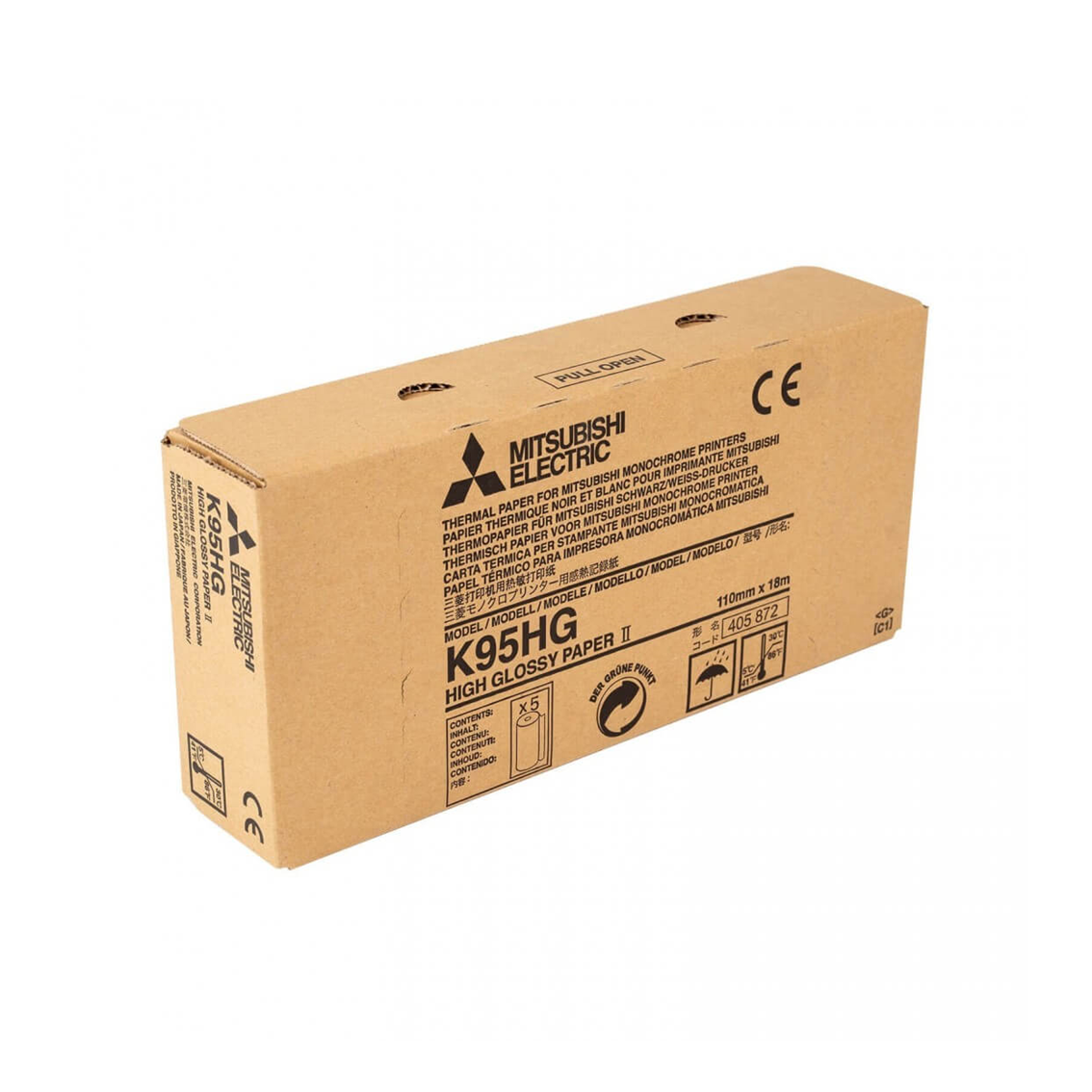 Papier thermique Mitsubishi K95HG - 110 mm X 18 m - 1 Boite de 5 rouleaux