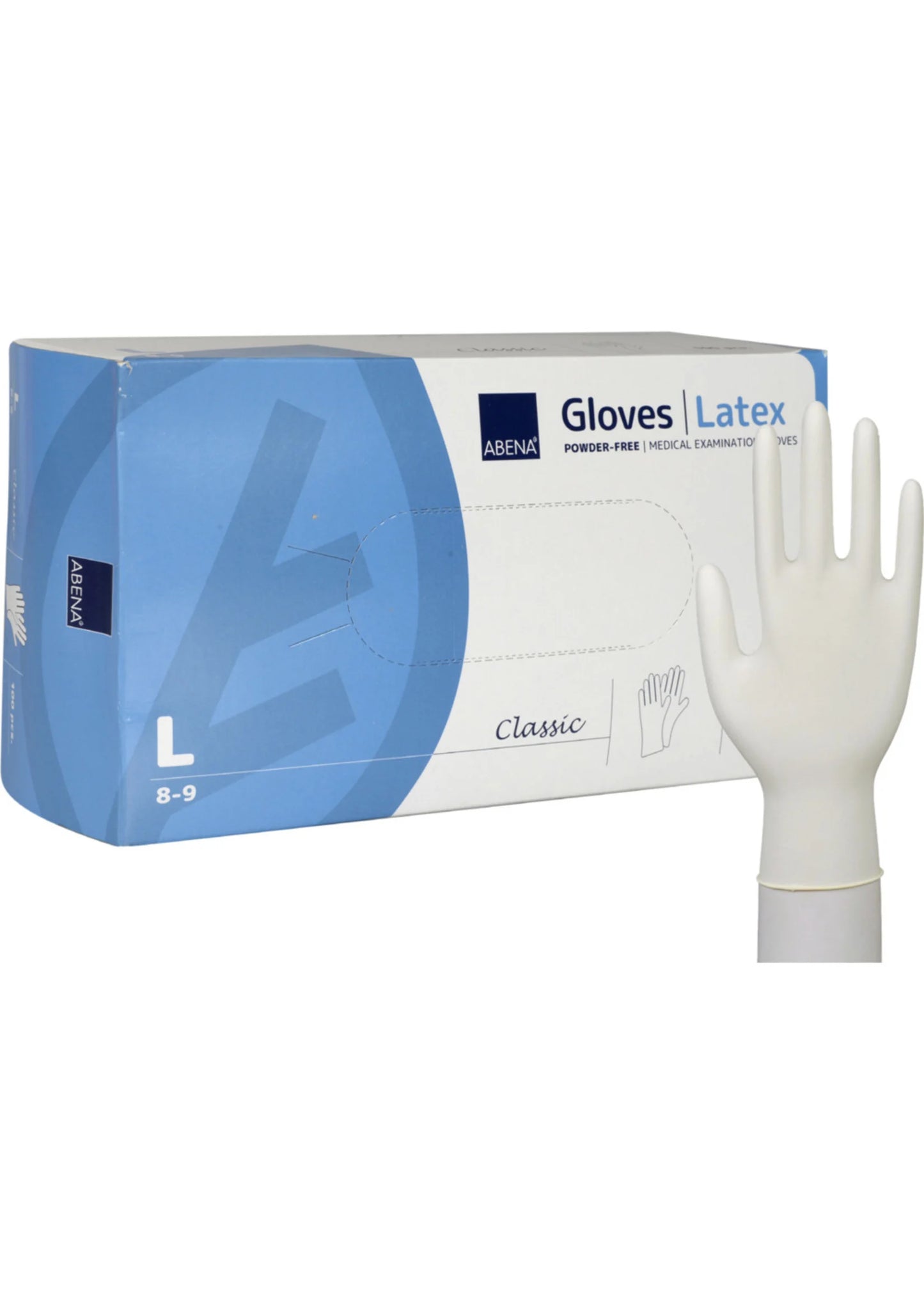 Abena - Gants d'examen latex non poudrés 240mm naturel - Boite de 100 pièces