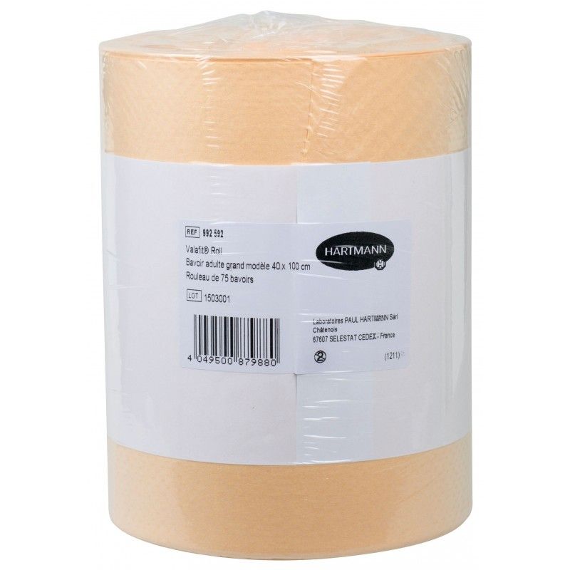 HARTMANN - ValaFit Roll - Bavoir jetable grand modèle à usage unique 40 x 100 cm - Carton de 6 Rouleau de 75 pièces
