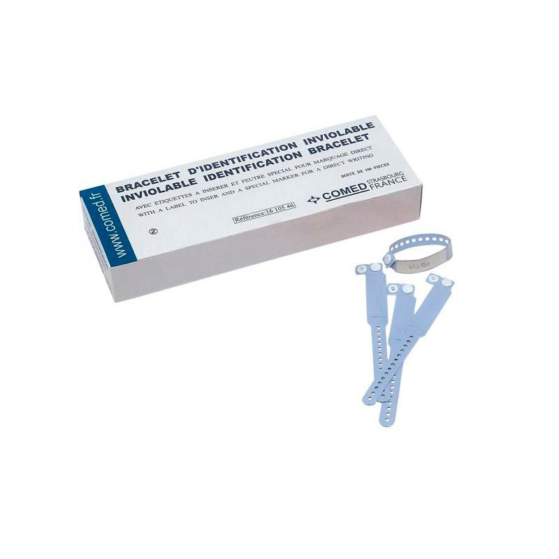 Comed - Bracelets d'identification pour patient - Boite de 100 pièces