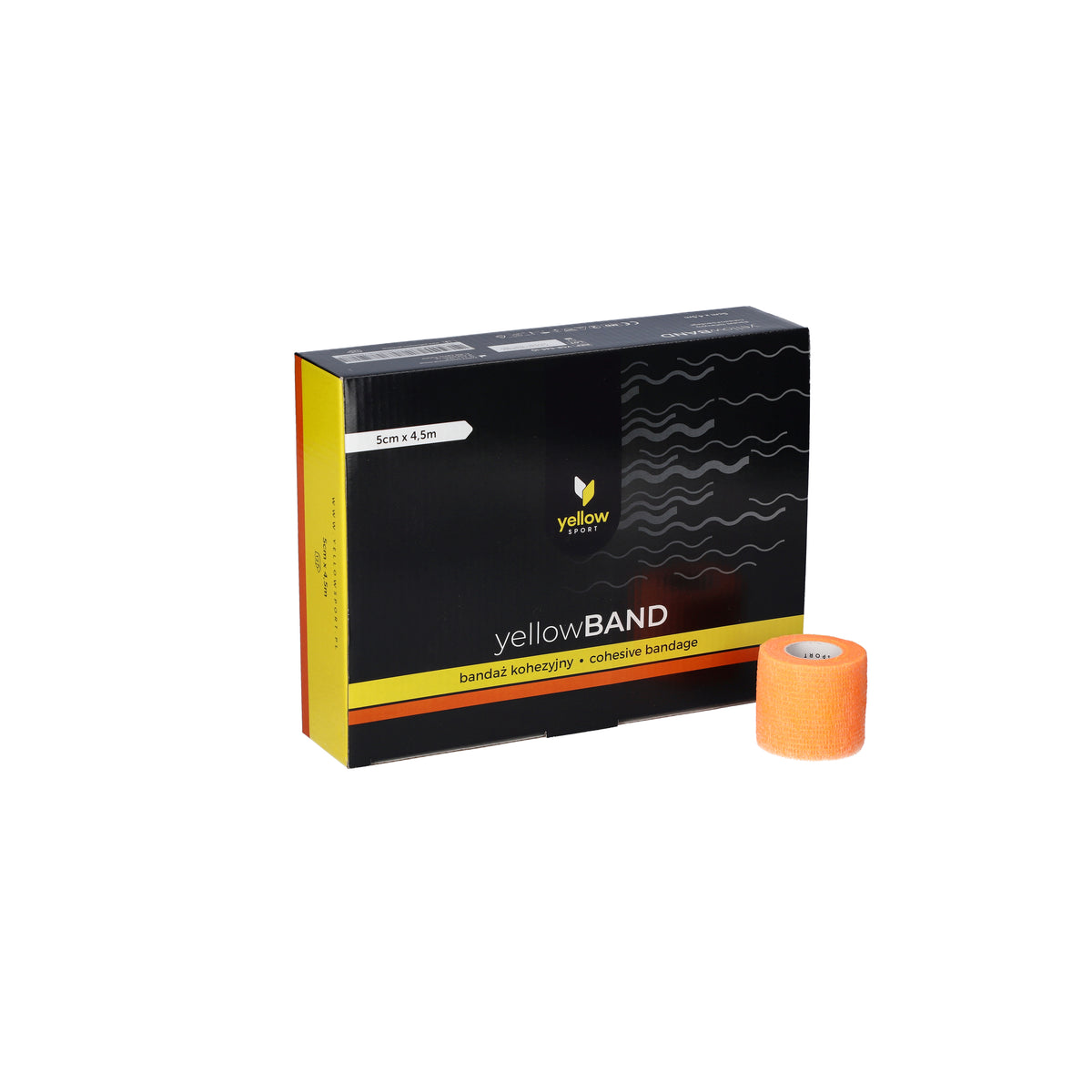 Zarys yellowBAND - Bandage cohésif, non stérile 5cm x 4,5m orange intense - Boîte de 12 unités
