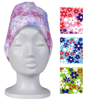 Abena - Coiffe à nouer aux motifs floraux en polypropylène 30g/m² - 100 pièces