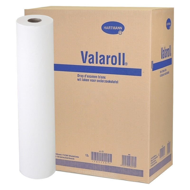 HARTMANN - ValaRoll - Drap d'examen gaufré blanc 50 x 35 cm - 135 FTS - Lot de 12 Rouleaux
