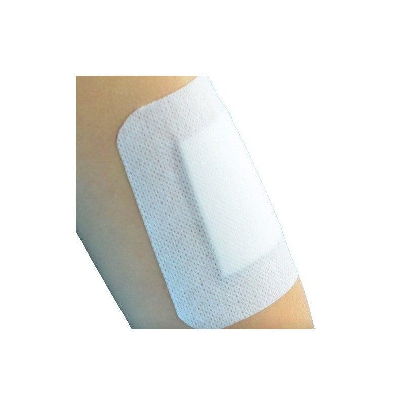 Pansement non tisse avec tampon absorbant stérile