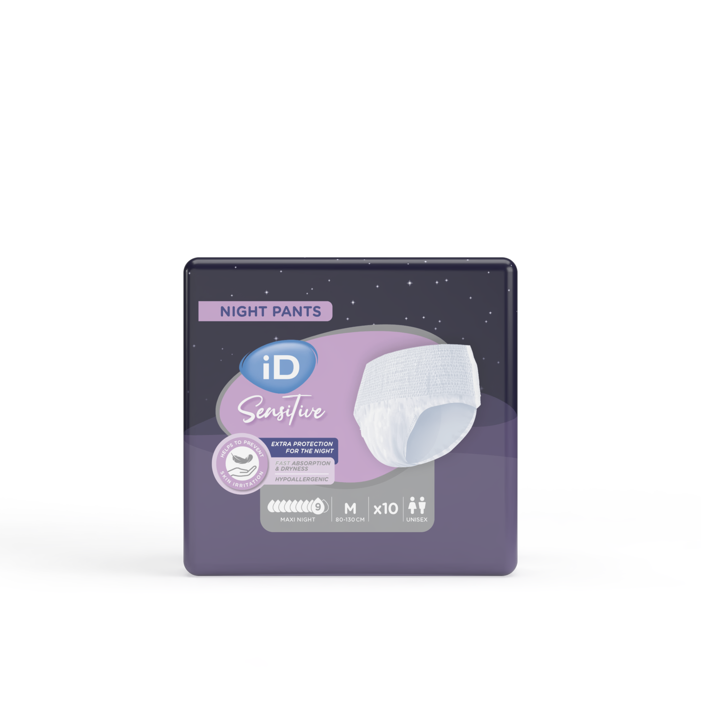 Ontex - Culotte absorbante iD Sensitive Pants Maxi Night M - Sachet de 10 pièces - visuel 3
