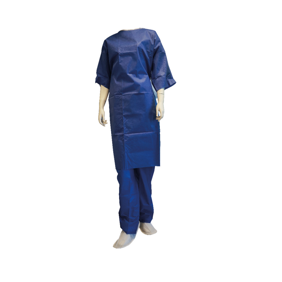 Abena - Kit ambulatoire adulte avec chemise manches courtes en SMS, pantalon et mules - 50 Kits