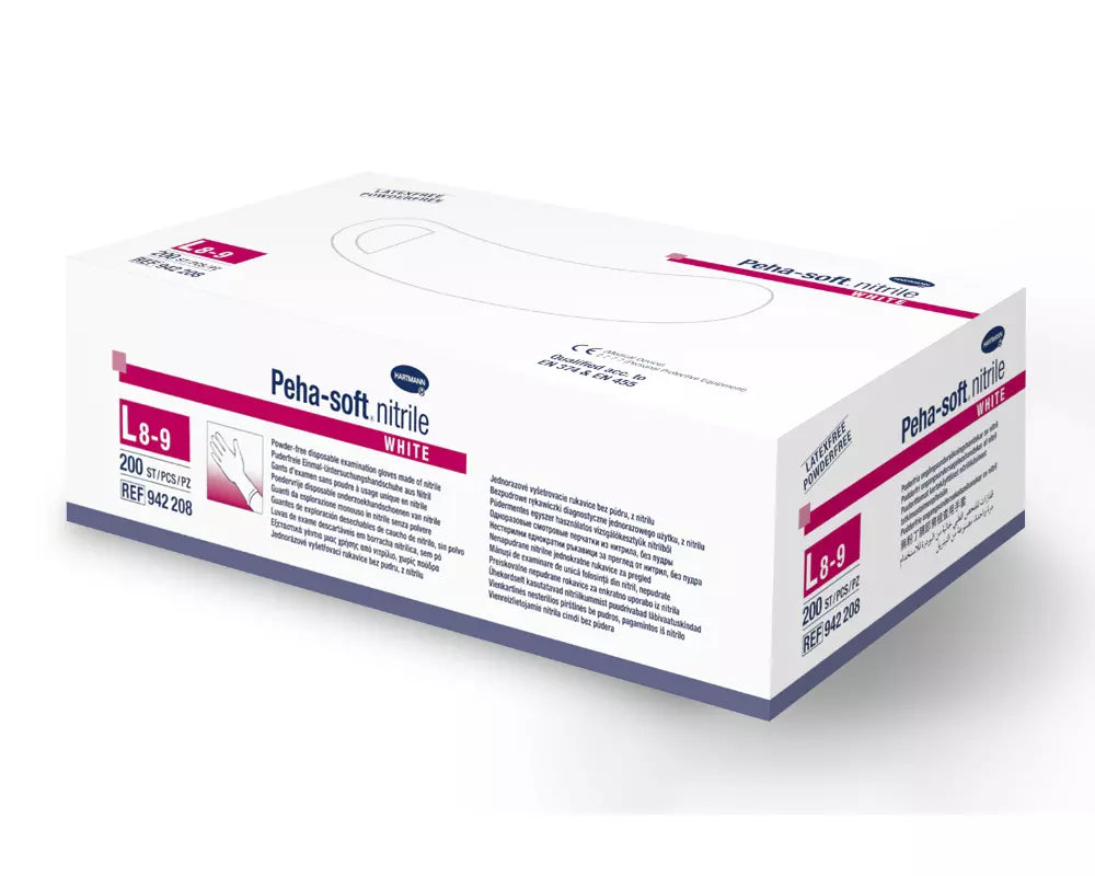 HARTMANN - Gant d'examen en nitrile non poudré Peha-soft nitrile blanc - Boite de 200
