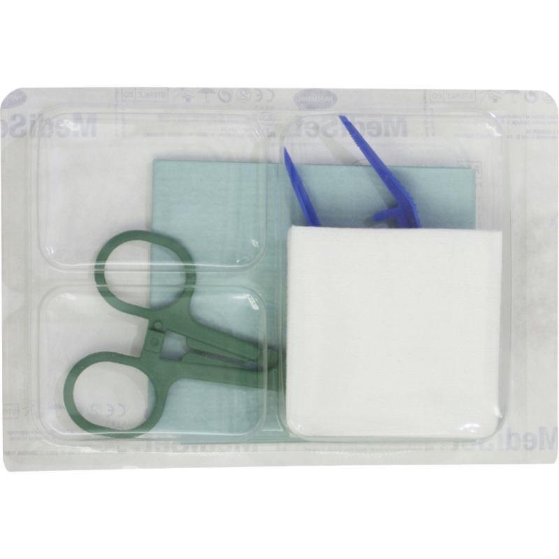HARTMANN - Set de Pansement N°3 avec Pince Anatomique, Pince Kocher, Champ Stérile et Compresses - 1 set