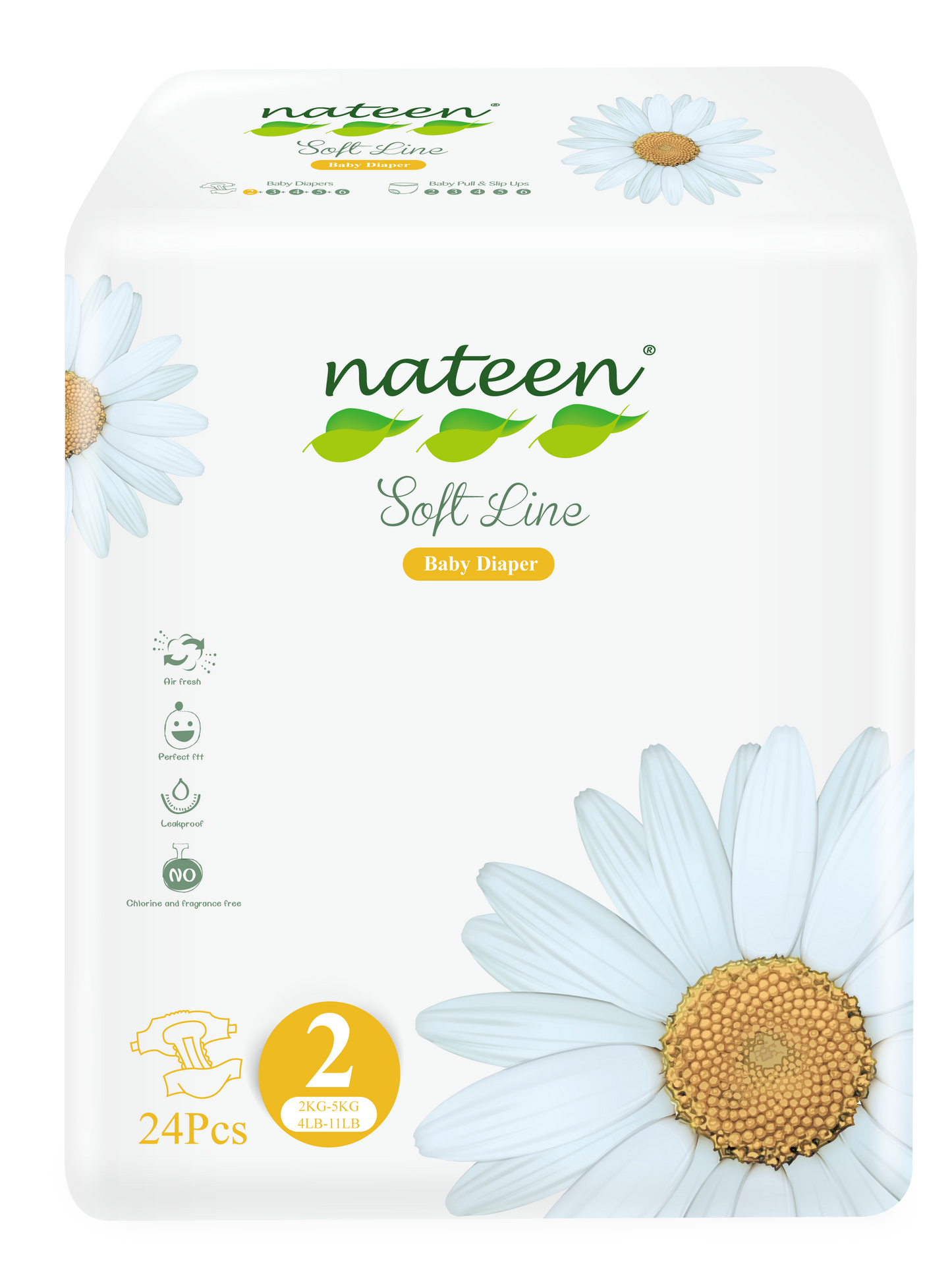 Nateen - Couches Bébé Taille 2 (2-5 kg) - Sachet de 24 Pièces