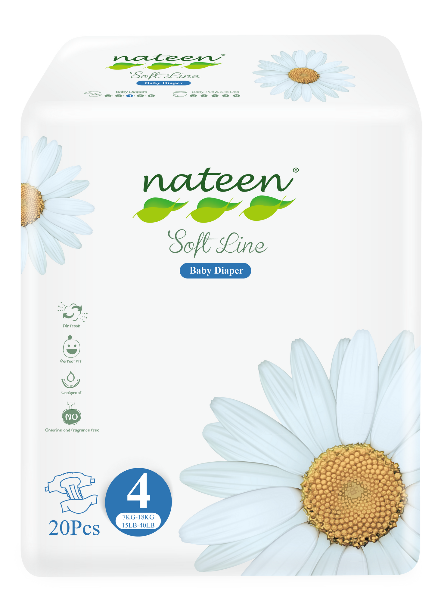 Nateen - Couches Bébé Taille 4 (7-18 kg) - Sachet de 20 pièces