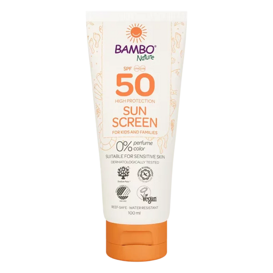 Abena - Bambo Nature - Ecran Solaire SPF50 - 100 ml - Carton de 6 pièces