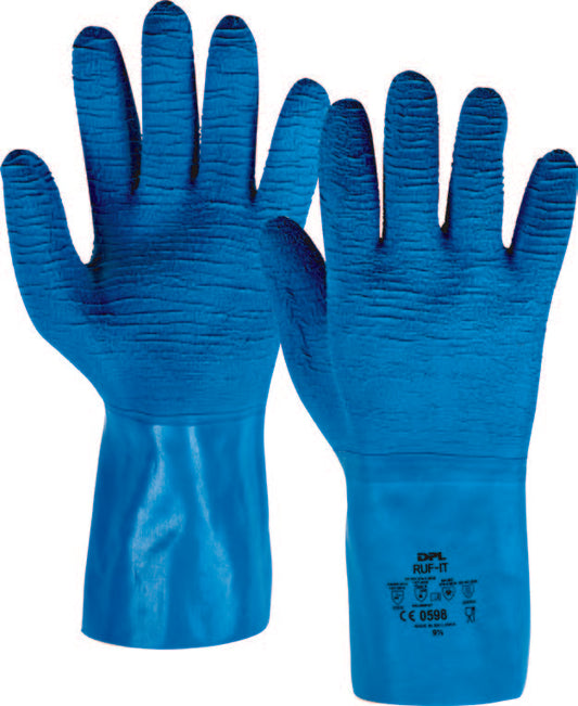 Abena - Gants latex rugueux bleus en latex résistant à la chaleur - Boite de 6 paires