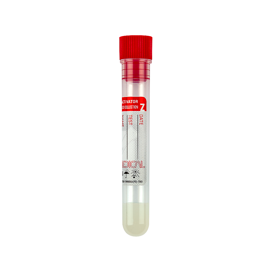 Tube avec gel séparateur et activateur de la coagulation silicone à l’intérieur - Carton de 20 racks de 50 pièces