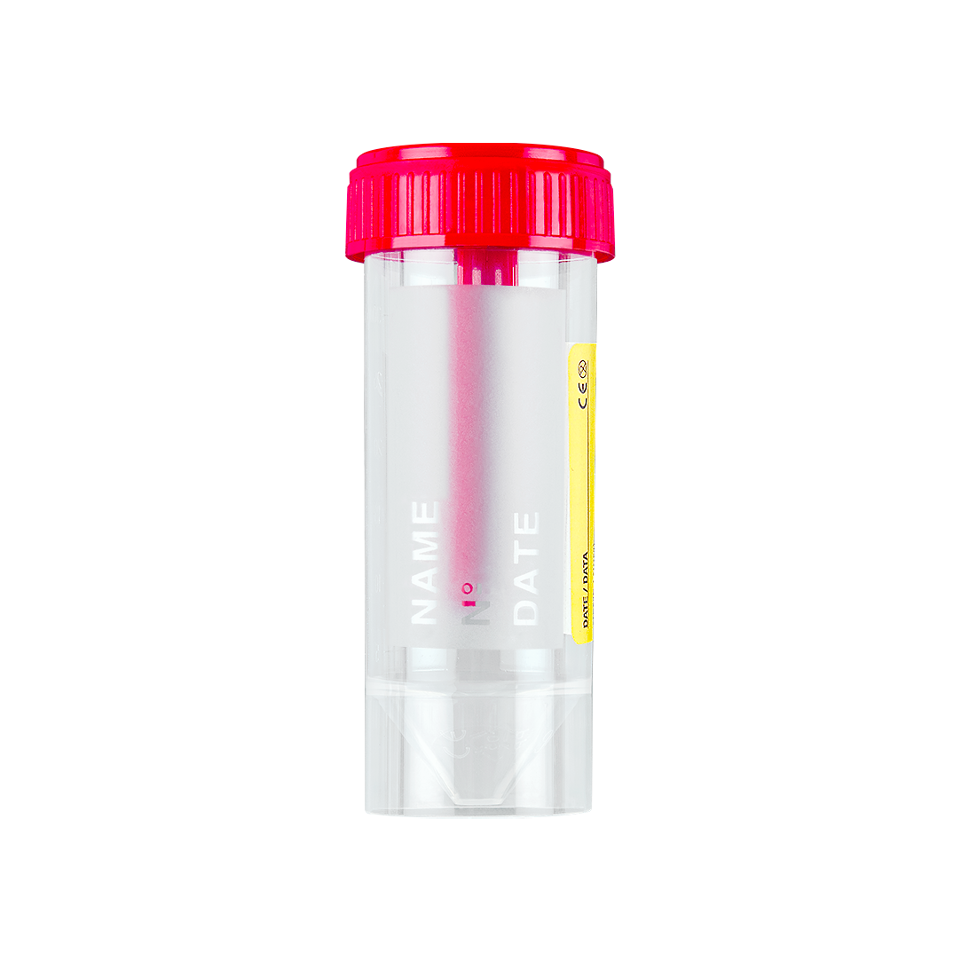 Pots pour selles avec surface d’écriture en papier avec bouchon à vis 30 ml - 1 carton