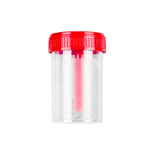 Pots pour selles avec surface d’écriture avec bouchon à vis 30 ml - 700 pièces