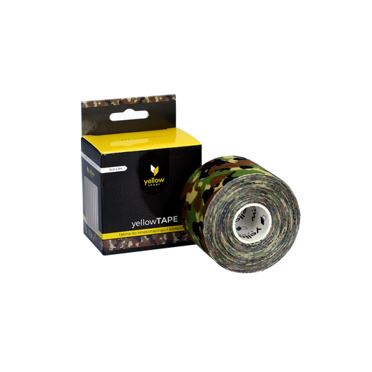 Zarys yellowTAPE Kinesiotape, non stérile, camouflage vert, 5 cm x 5 m - Vendu à l’unité