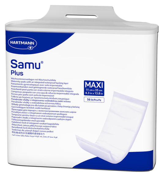 HARTMANN - Samu Maxi Plus - Pansement gynécologique 11 X 35 cm - Boite de 56 pièces