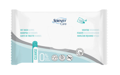 Ontex - Gants de toilette humides sans parfum Serenity Care