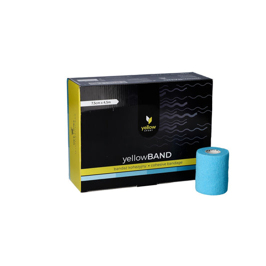 Zarys yellowBAND - Bandage cohésif, non stérile 7,5cm x 4,5m bleu clair - Boîte de 12 unités