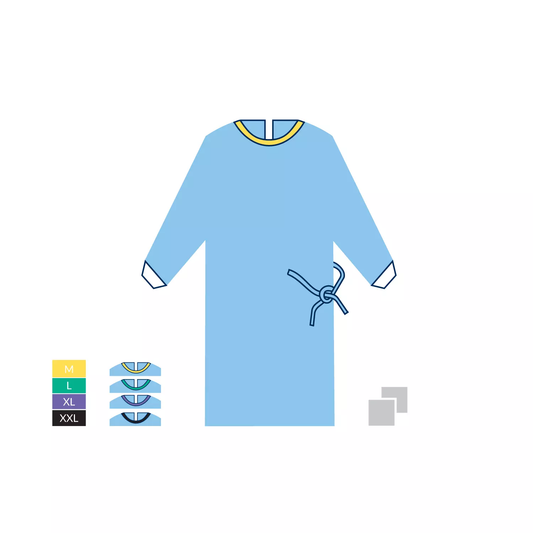 Casaque chirurgicale confort + 2 serviettes absorbantes - Stérile