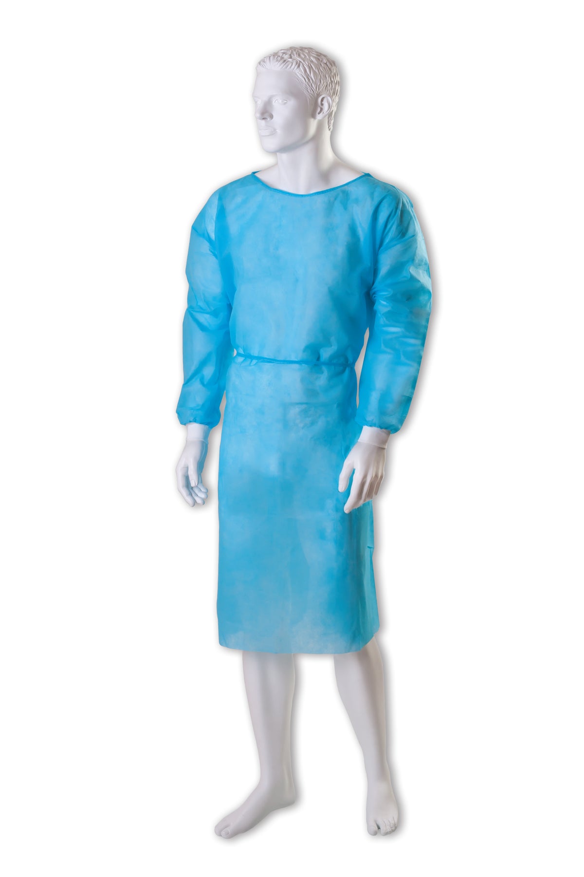 Zarys BETAtex - blouse d’isolement avec poignets tricotés, non-tissé, bleu, non stérile, taille XL, 25g - Carton de 5 conditionnements de 10