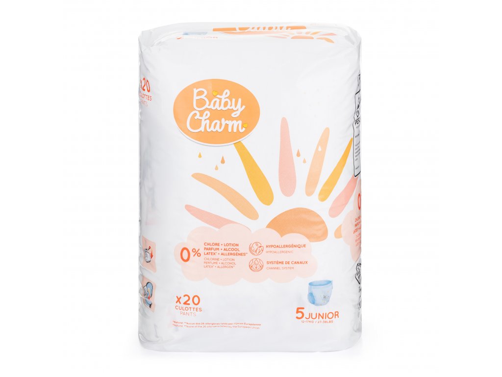 BabyCharm - Couche Culotte Taille 5 Junior (12-17Kg) - Sachet de  20 pièces