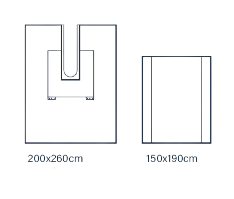 Drap orthopédique avec champ adhésif U-split renforcé 200cm x 260cm - 1 pièce