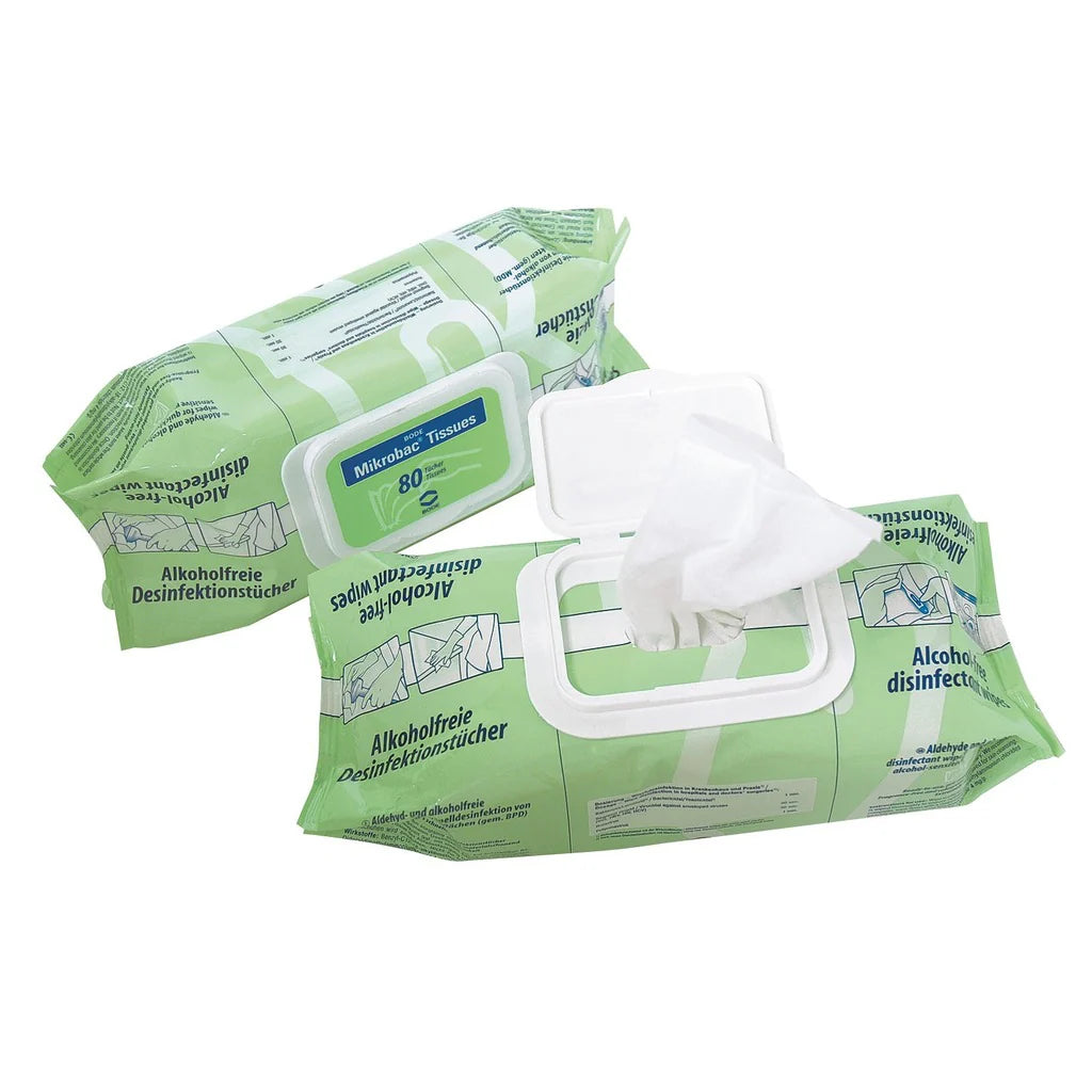HARTMANN - Mikrobac Tissues - Lingettes désinfectantes sans alcool - Sachet de 80 pièces