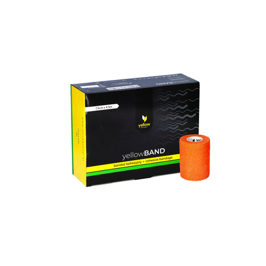 Zarys yellowBAND - Bandage cohésif, non stérile 7,5cm x 4,5m orange intense - Boîte de 12 unités