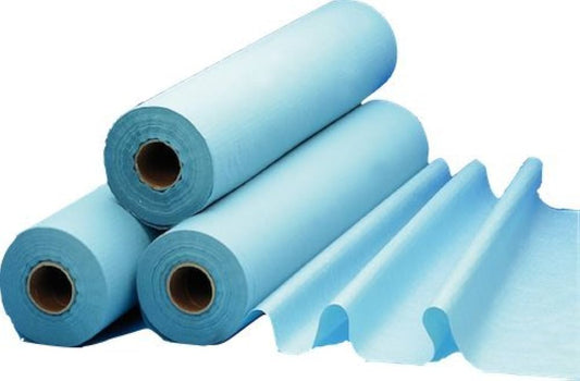 Abena - Drap d'examen en viscose 75X35 cm - Bleu - 11 Rouleaux