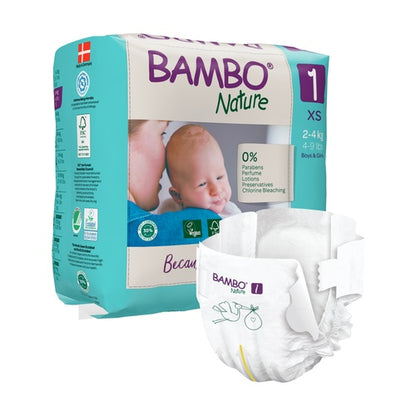 Bambo Nature - Couche bébé Taille 1 Nouveau-né (2-4kg) - Sachet de 22 pièces