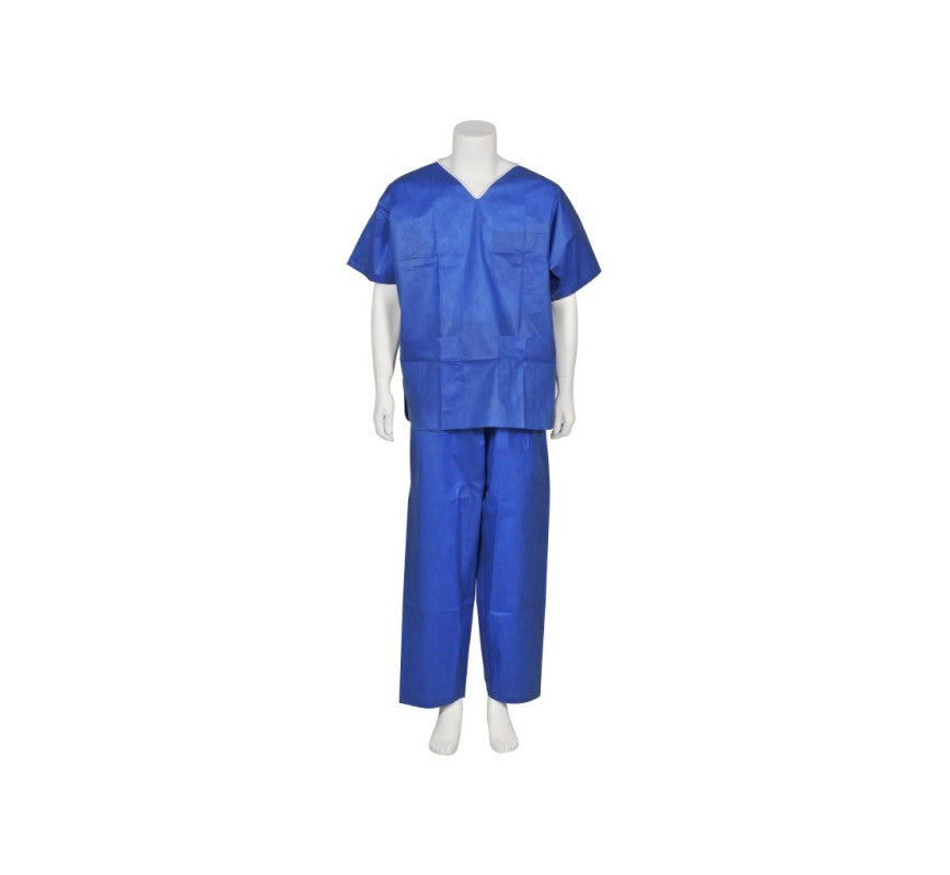 Abena - Pyjama de bloc classic avec manches courtes en SMS 35g/m² en bleu