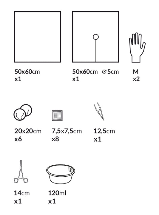 Zarys deltaset - Kit de cathétérisme vésical O-1, complété, stérile - Carton de 20 unités