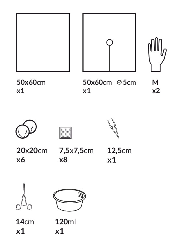 Zarys deltaset - Kit de cathétérisme vésical O-3, complété, stérile - Carton de 20 unités