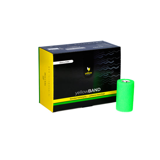 Zarys yellowBAND - Bandage cohésif, non stérile 10cm x 4,5m vert intense - Boîte de 12 unités