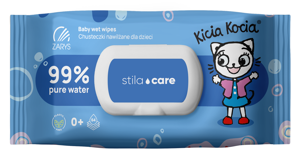 Zarys Stila care - Lingettes humides pour enfants - Kicia Kocia - Carton de 30 conditionnements de 24