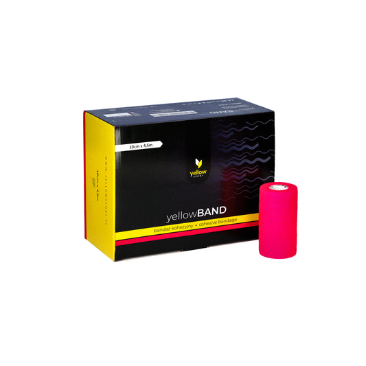 Zarys yellowBAND - Bandage cohésif, non stérile 10cm x 4,5m rose intense - Boîte de 12 unités