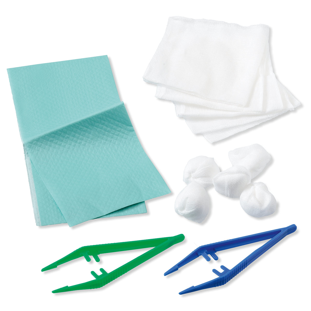 HARTMANN - Set de pansement N°1 avec pinces anatomiques, tampons, compresses, champ stérile et étiquette de traçabilité - Carton de 75 sets